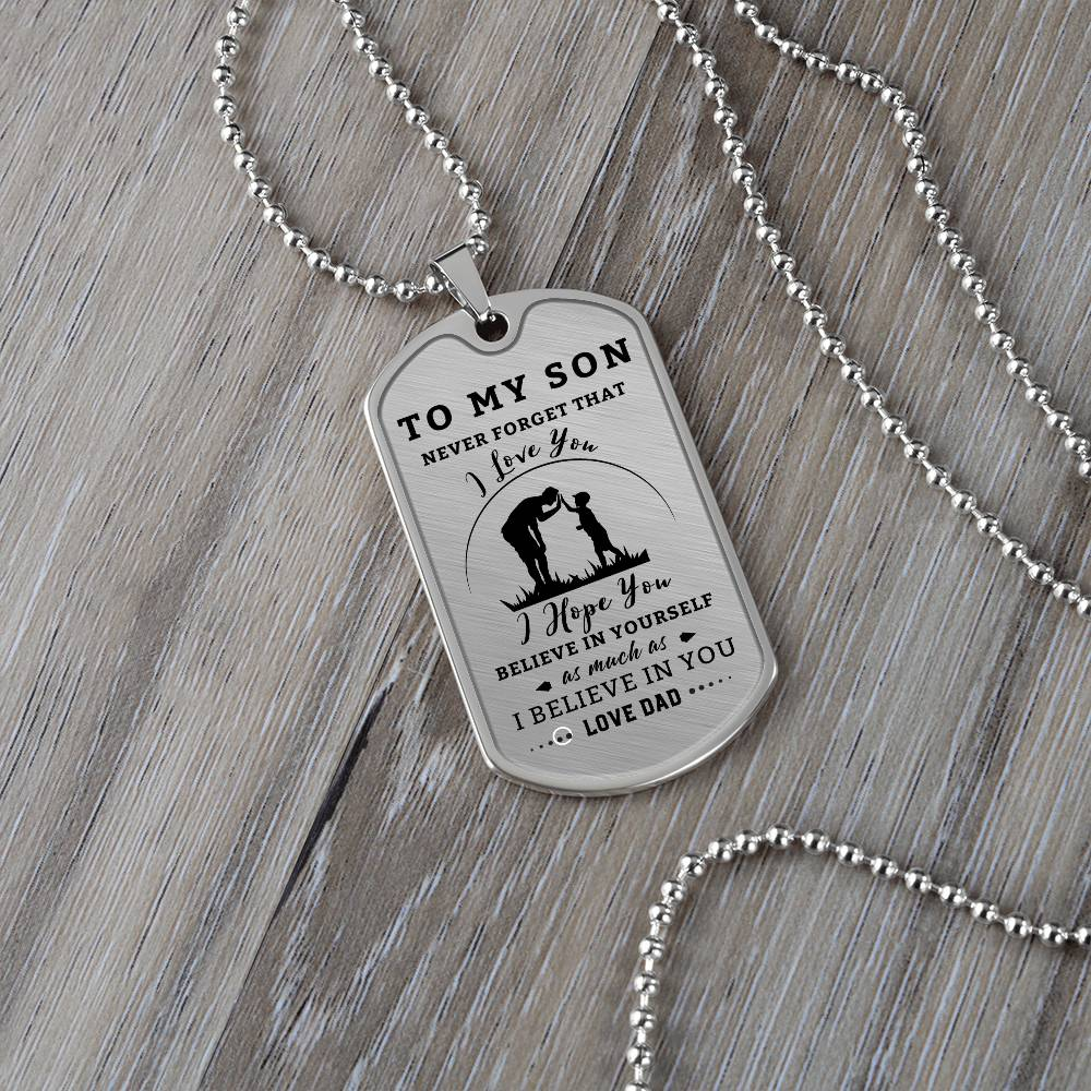 Dogtag Necklace for Son | HIgh Five | Personalize the back