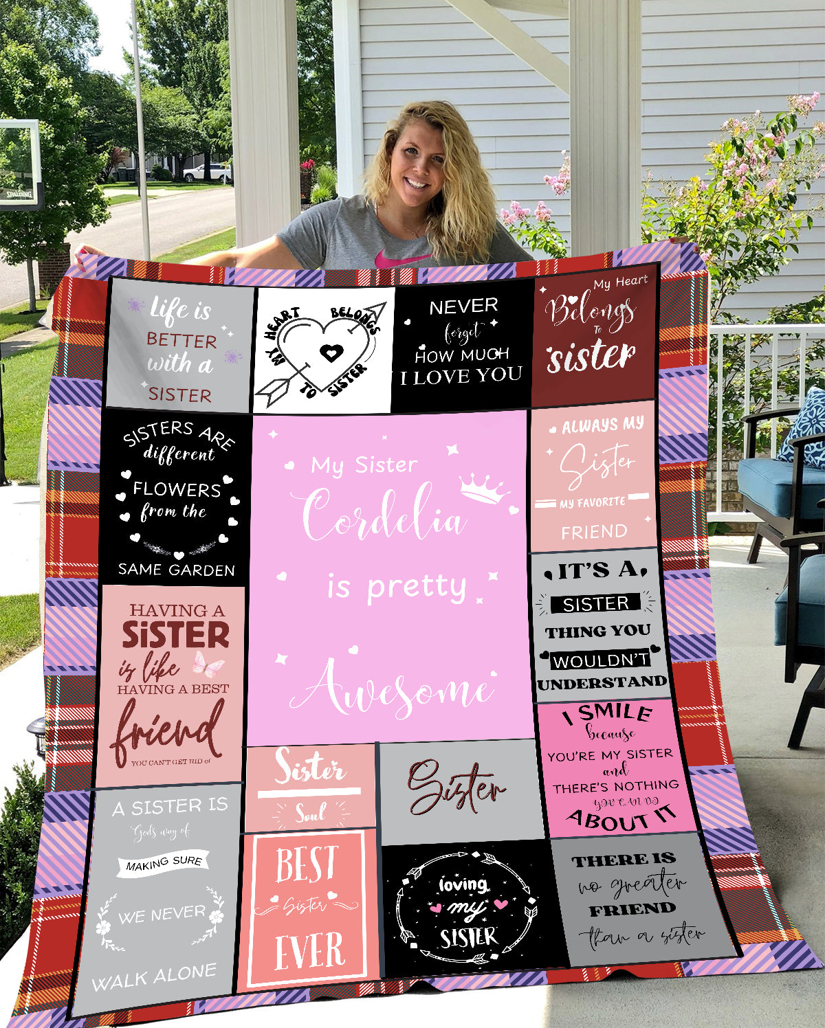 Plaid Border Sister Blanket