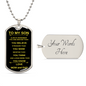 To My Son From Mom and Dad | Dogtag Necklace