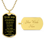 To My Son From Mom and Dad | Dogtag Necklace