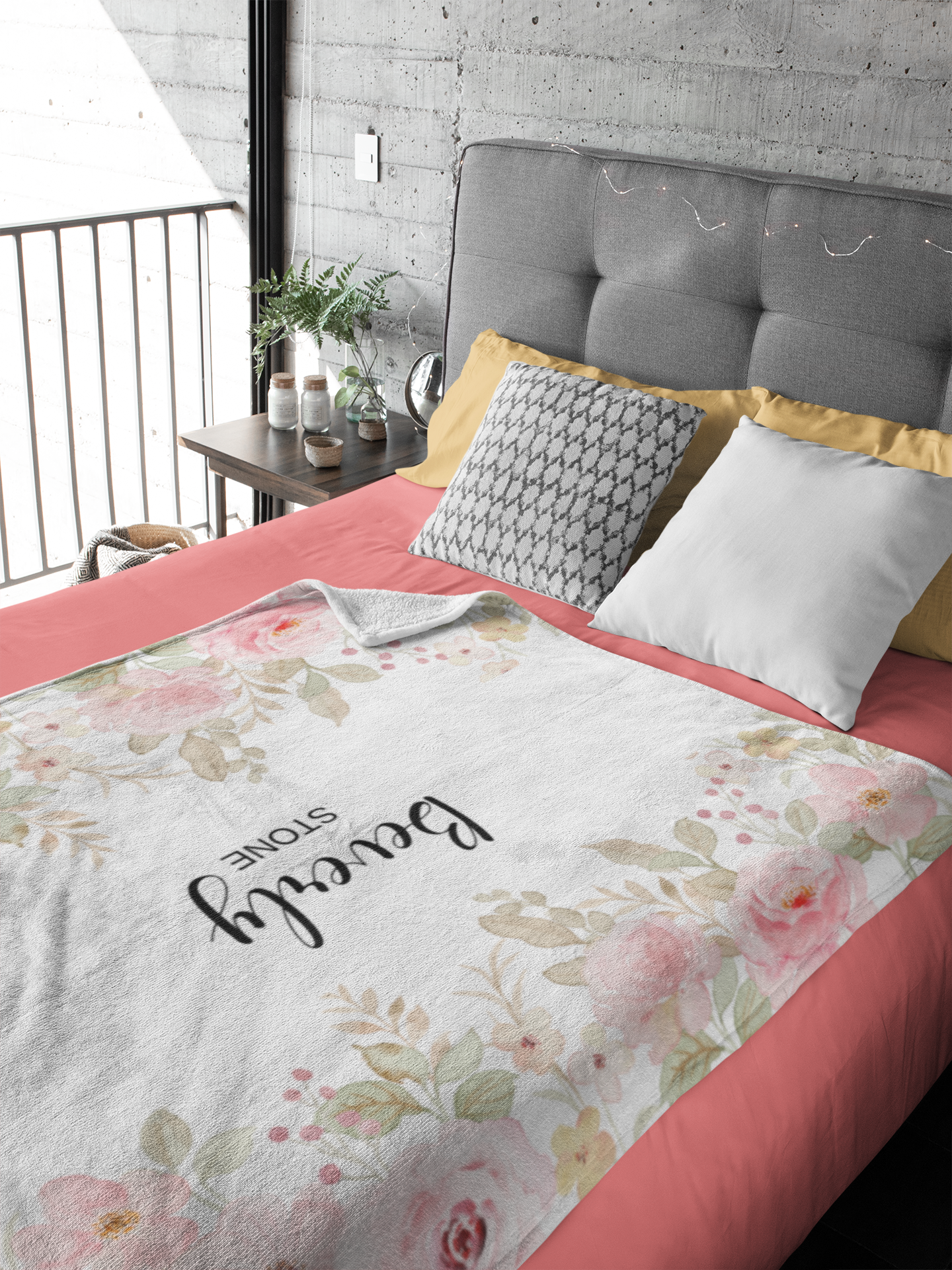 Rose Border Personalized | Baby Blanket VPS Cozy Plush Fleece Blanket - 30x40