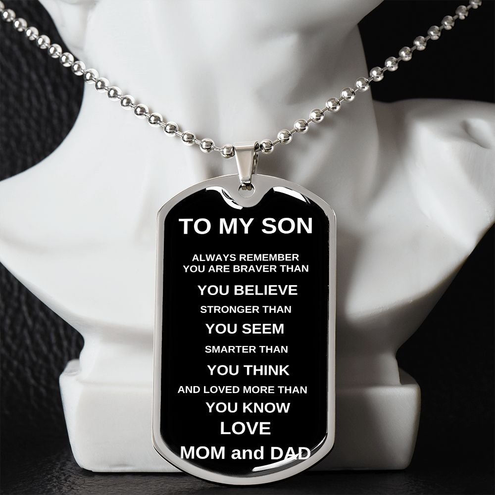 To My Son From Mom and Dad | Dogtag Necklace