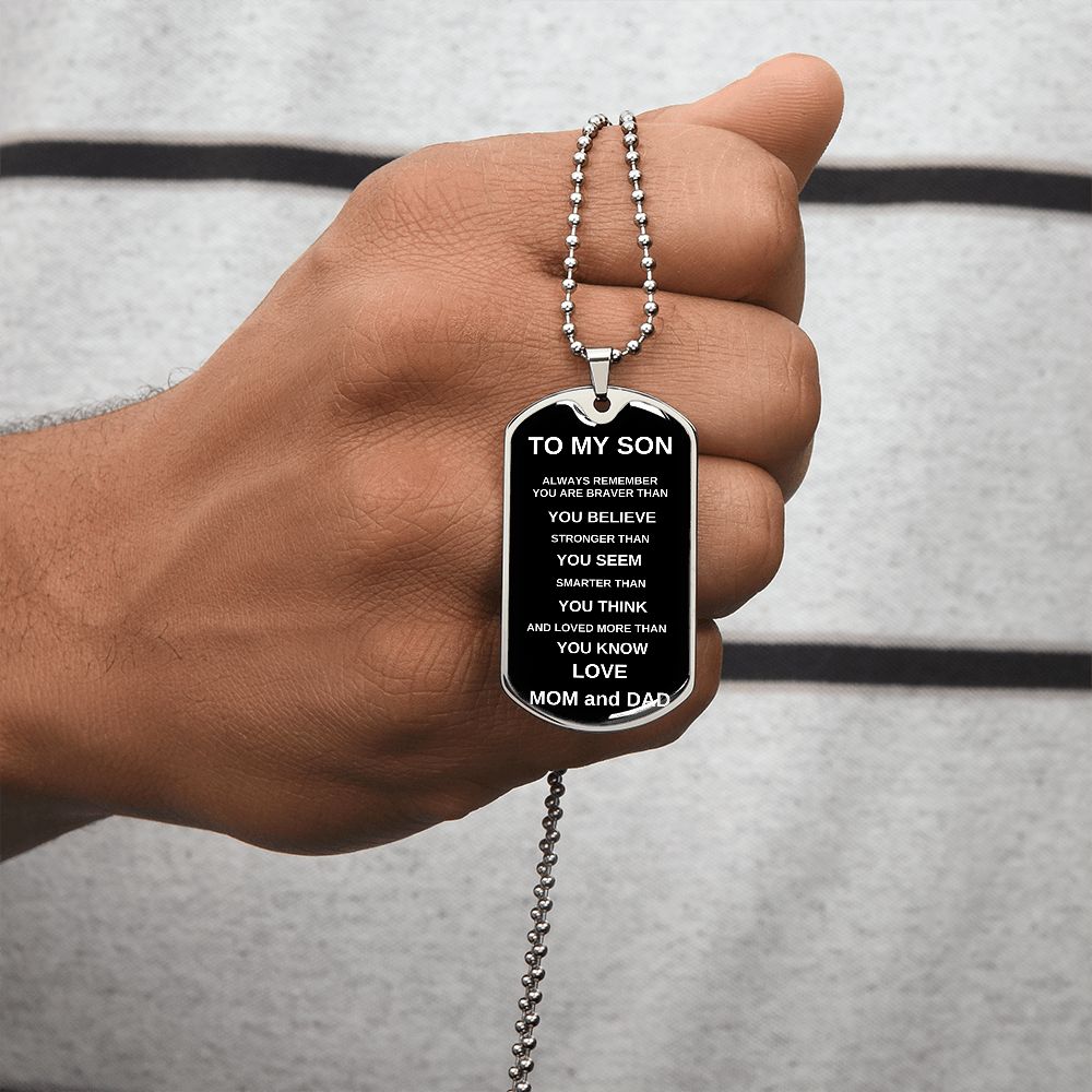 To My Son From Mom and Dad | Dogtag Necklace