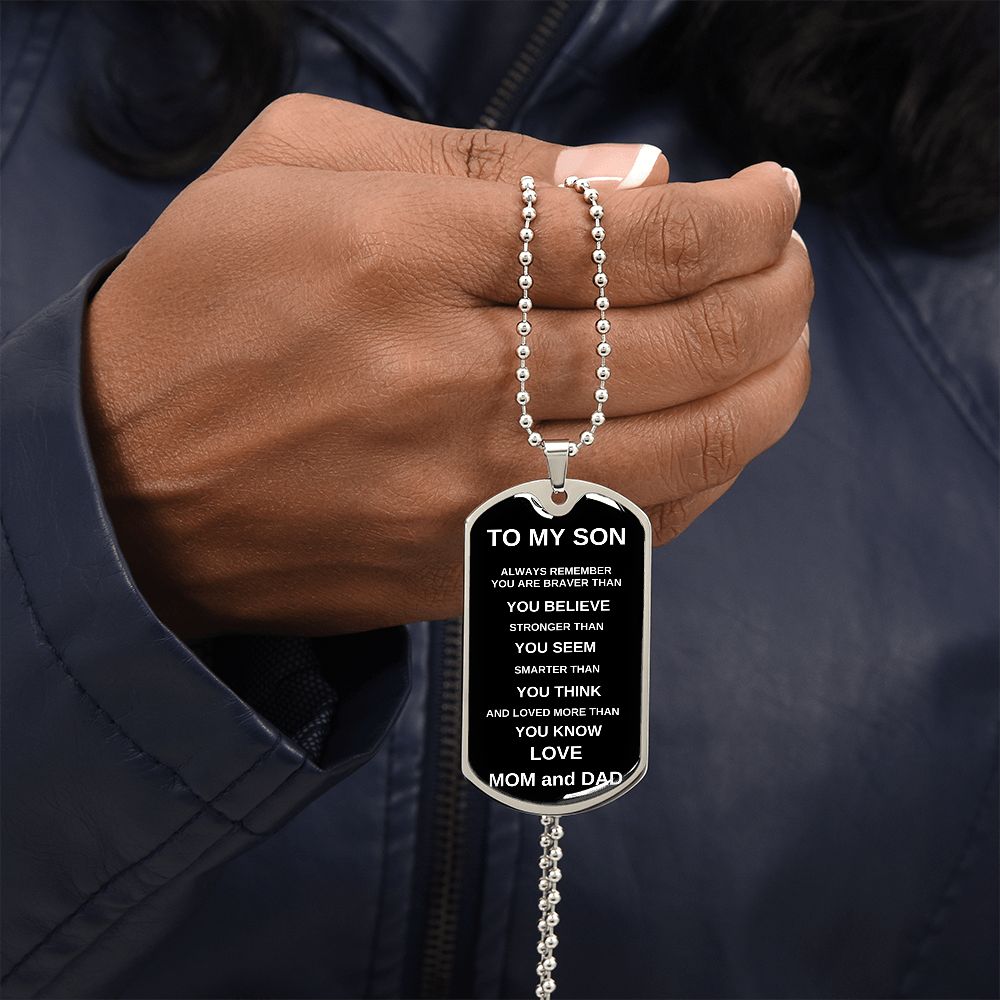 To My Son From Mom and Dad | Dogtag Necklace