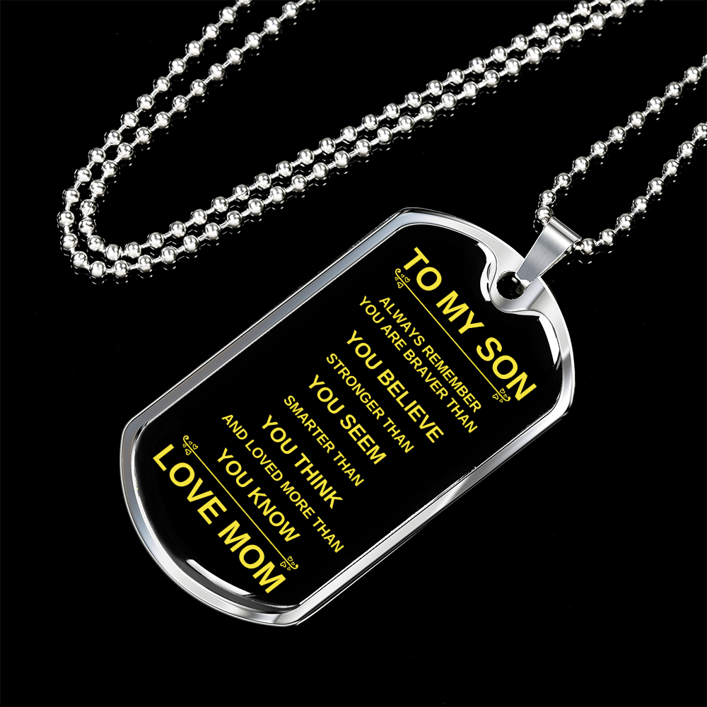 To My Son from Mom | Dog Tag Necklace