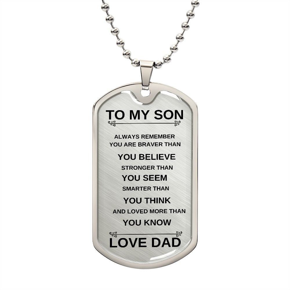 To My Son From Dad | Dog Tag Necklace