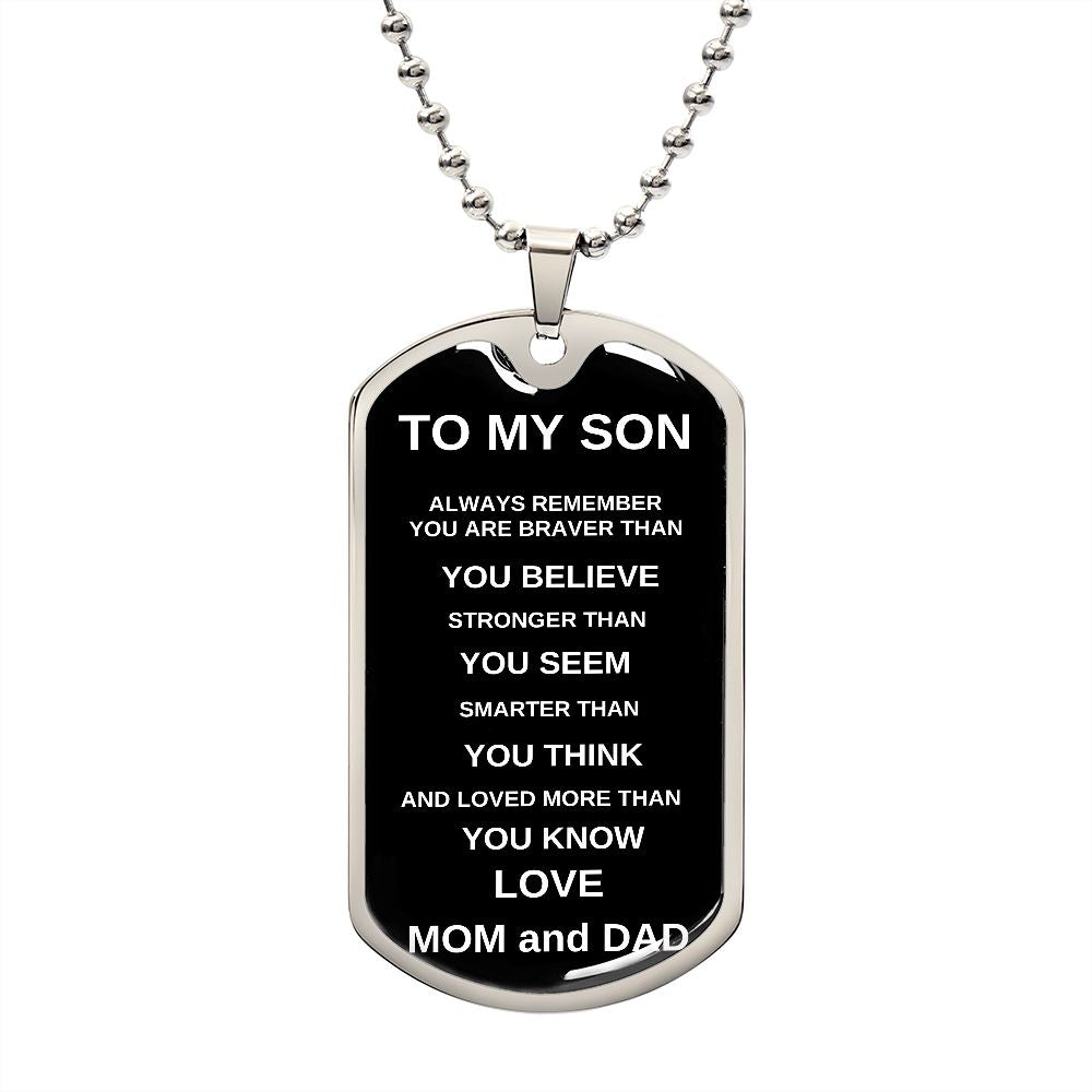 To My Son From Mom and Dad | Dogtag Necklace