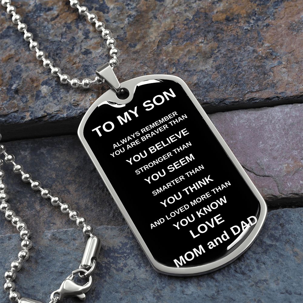 To My Son From Mom and Dad | Dogtag Necklace