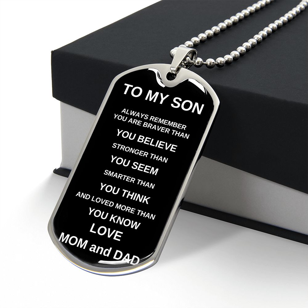 To My Son From Mom and Dad | Dogtag Necklace