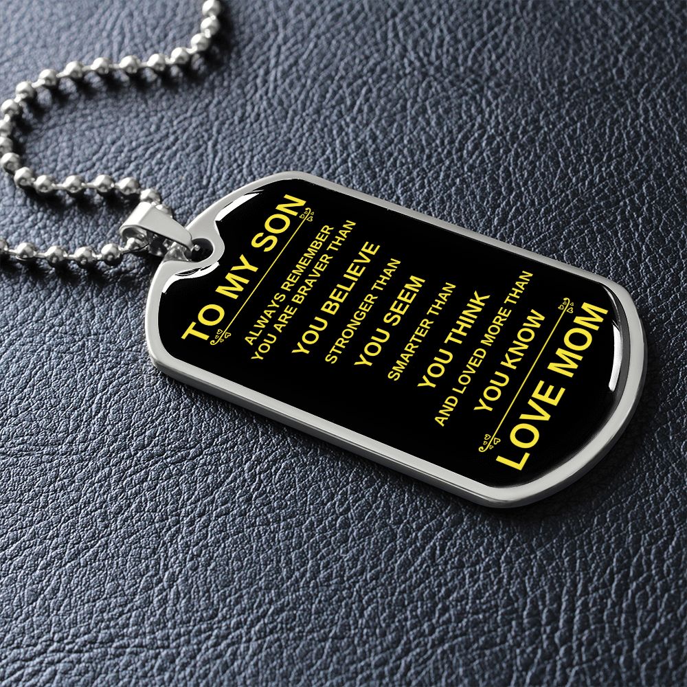 To My Son from Mom | Dog Tag Necklace