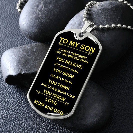 To My Son From Mom and Dad | Dogtag Necklace