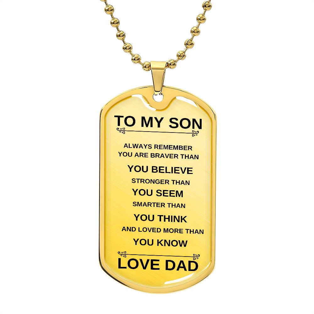 To My Son From Dad | Dog Tag Necklace