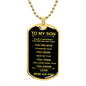 To My Son From Mom and Dad | Dogtag Necklace