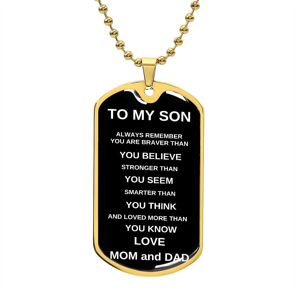 To My Son From Mom and Dad | Dogtag Necklace