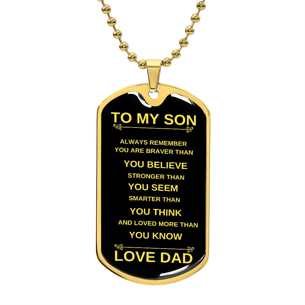 To My Son | Dog Tag Necklace