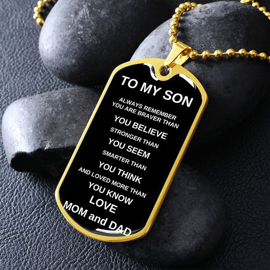 To My Son From Mom and Dad | Dogtag Necklace