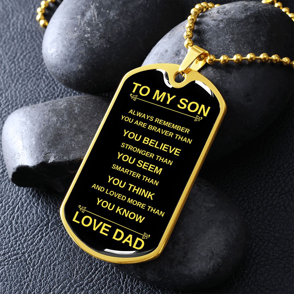 To My Son | Dog Tag Necklace