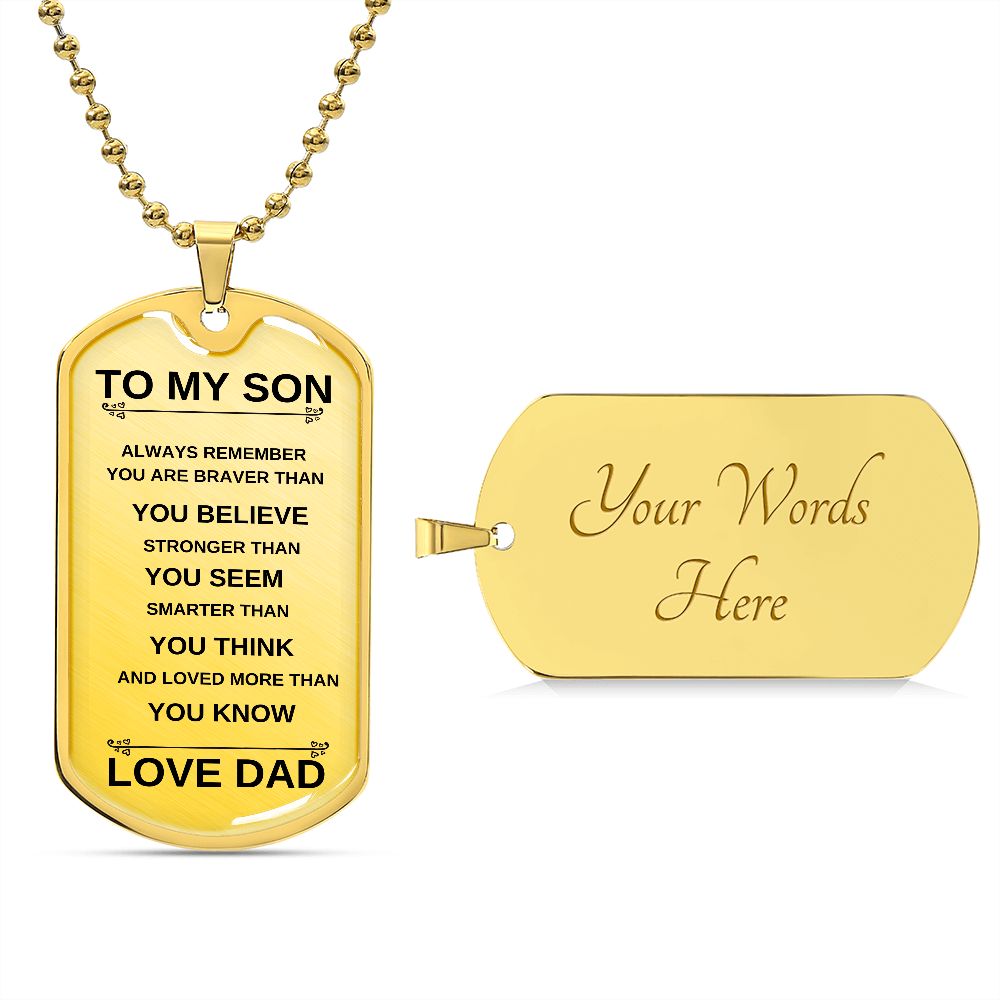 To My Son From Dad | Dog Tag Necklace