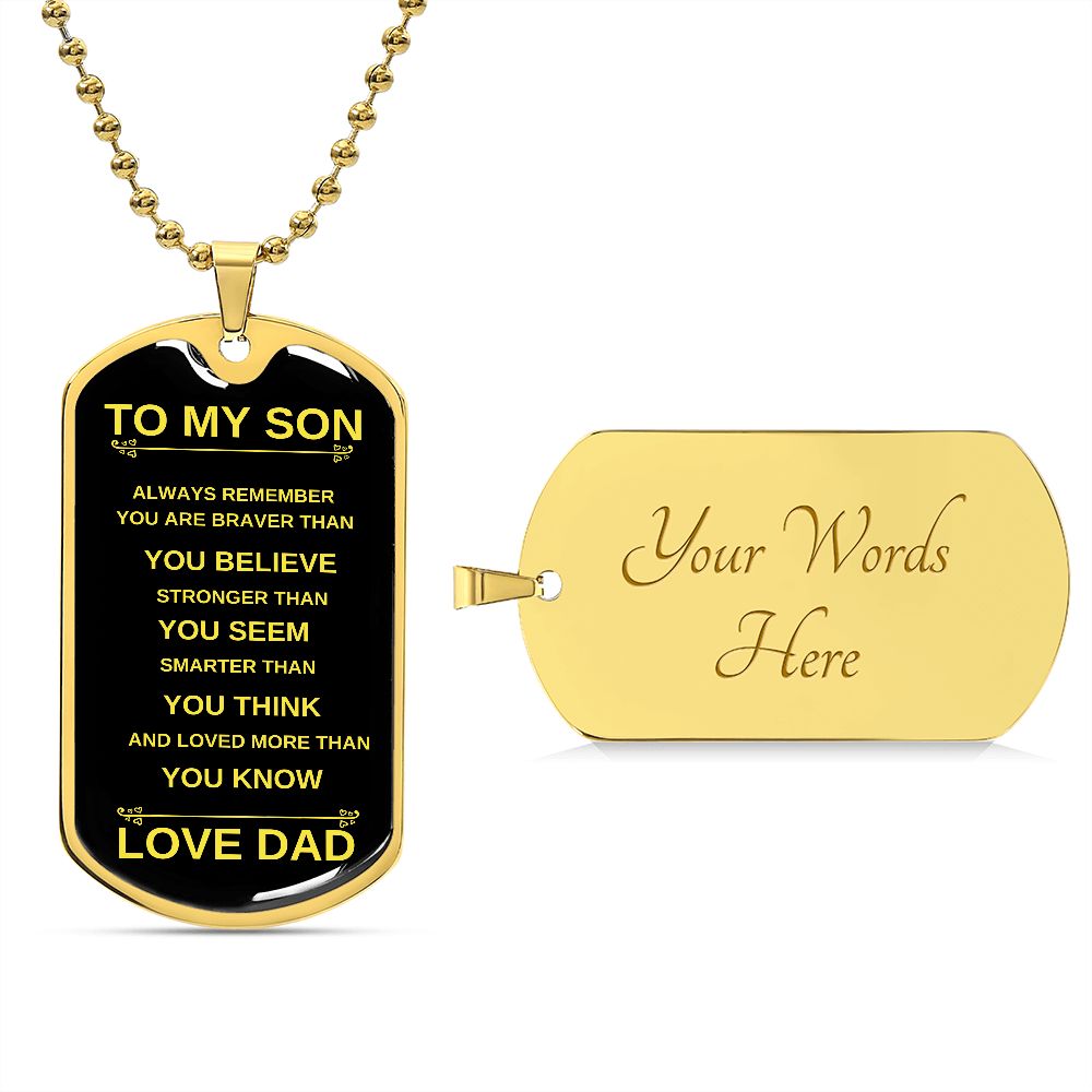To My Son | Dog Tag Necklace