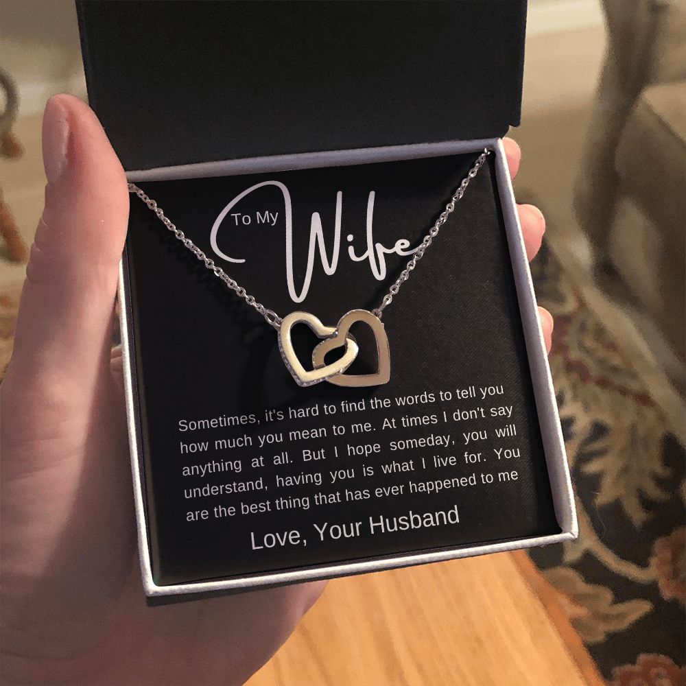 To My Wife | Interlocking Hearts Necklace