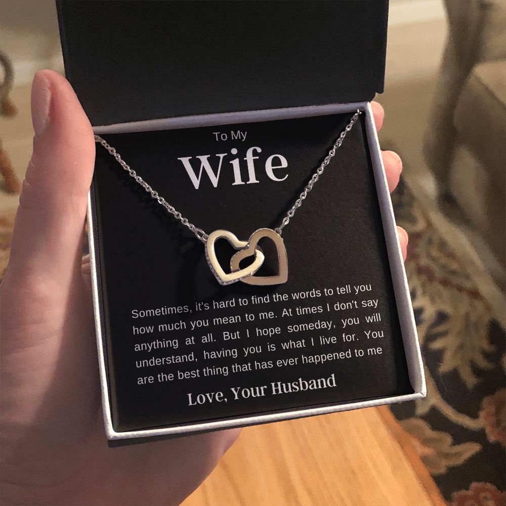 To My Wife | Interlocking Hearts Necklace