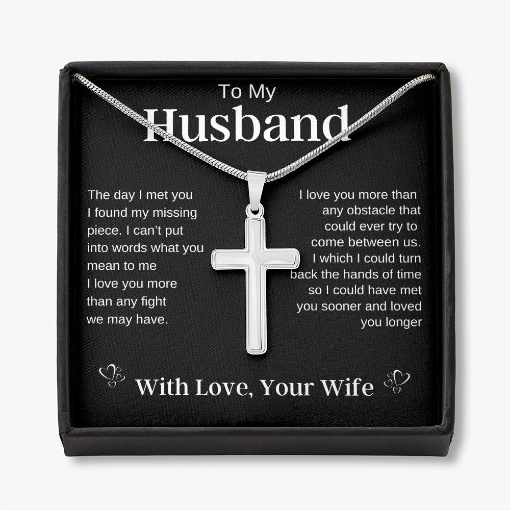 To My Husband | Stainless Steel Cross Necklace