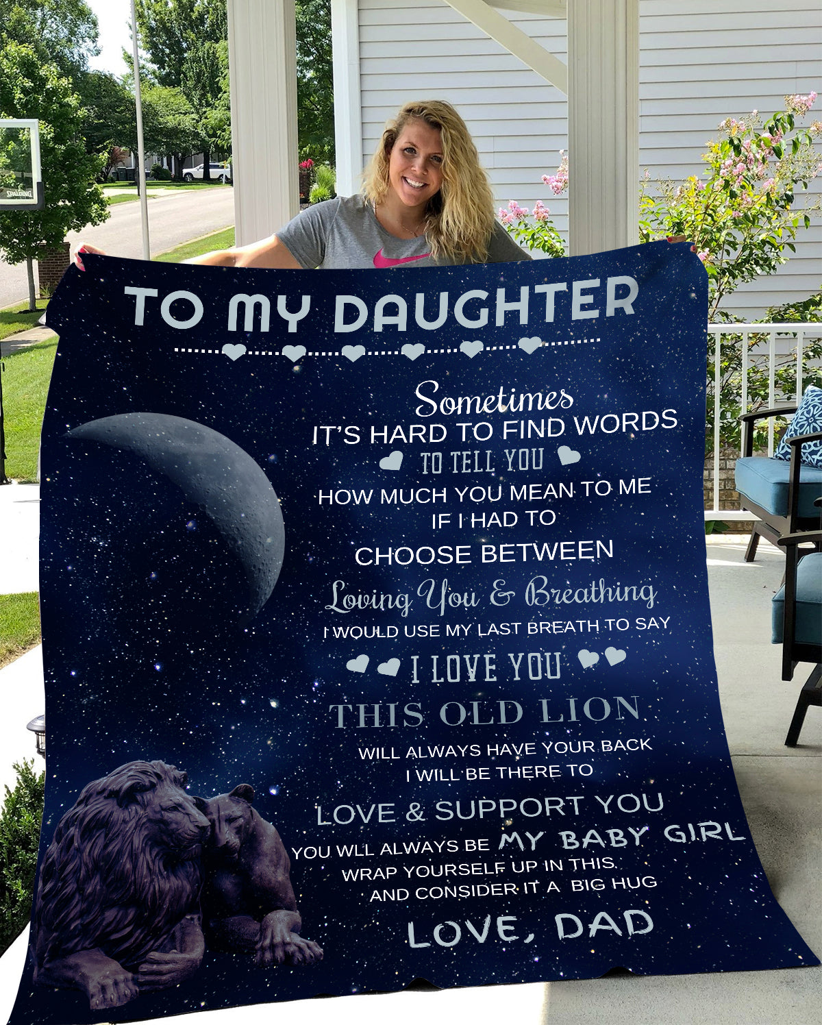 Daughter Blanket From Dad | VPM Cozy Plush Fleece Blanket - 50x60