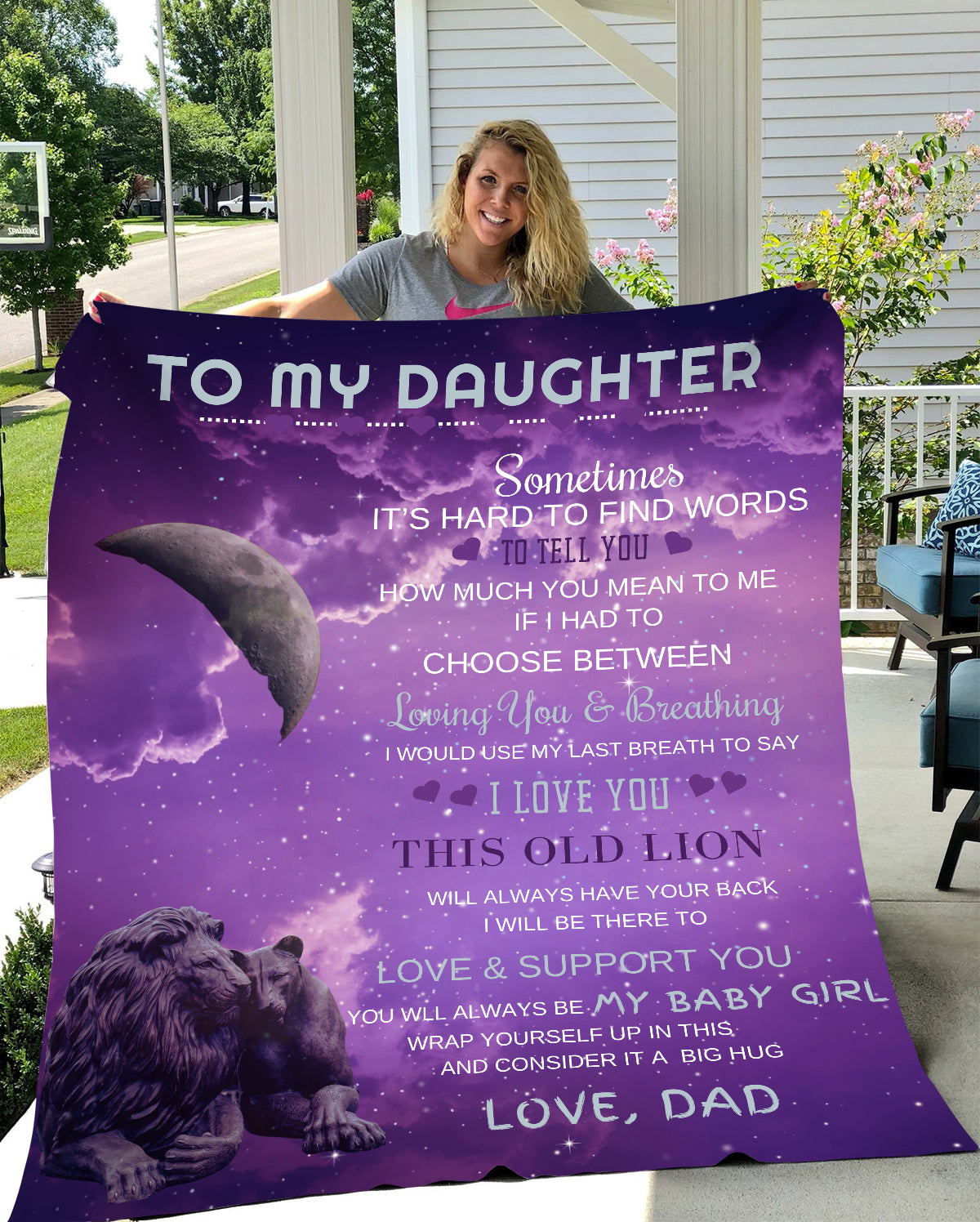 Daughter Blanket From Dad | VPM Cozy Plush Fleece Blanket - 50x60