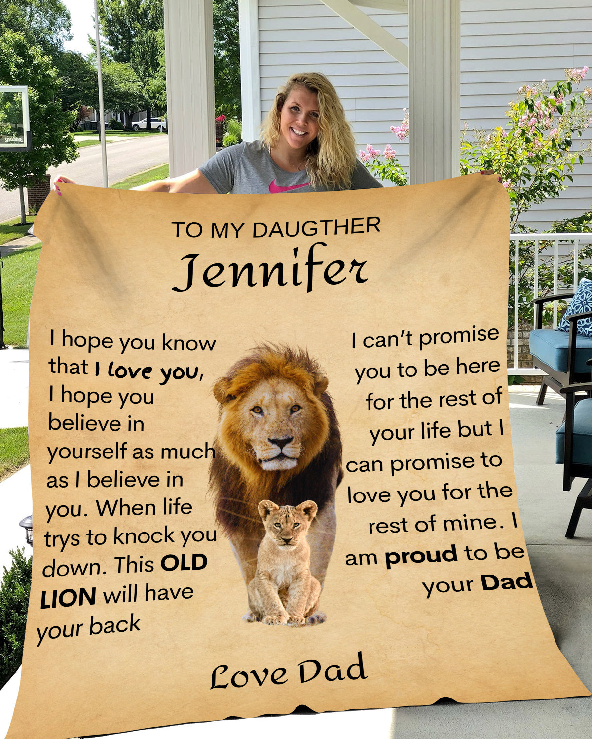 Personalized Daughter Blanket From Dad | VPM Cozy Plush Fleece Blanket - 50x60