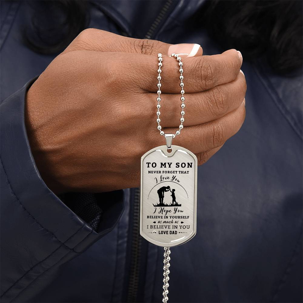 Dogtag Necklace for Son | HIgh Five | Personalize the back