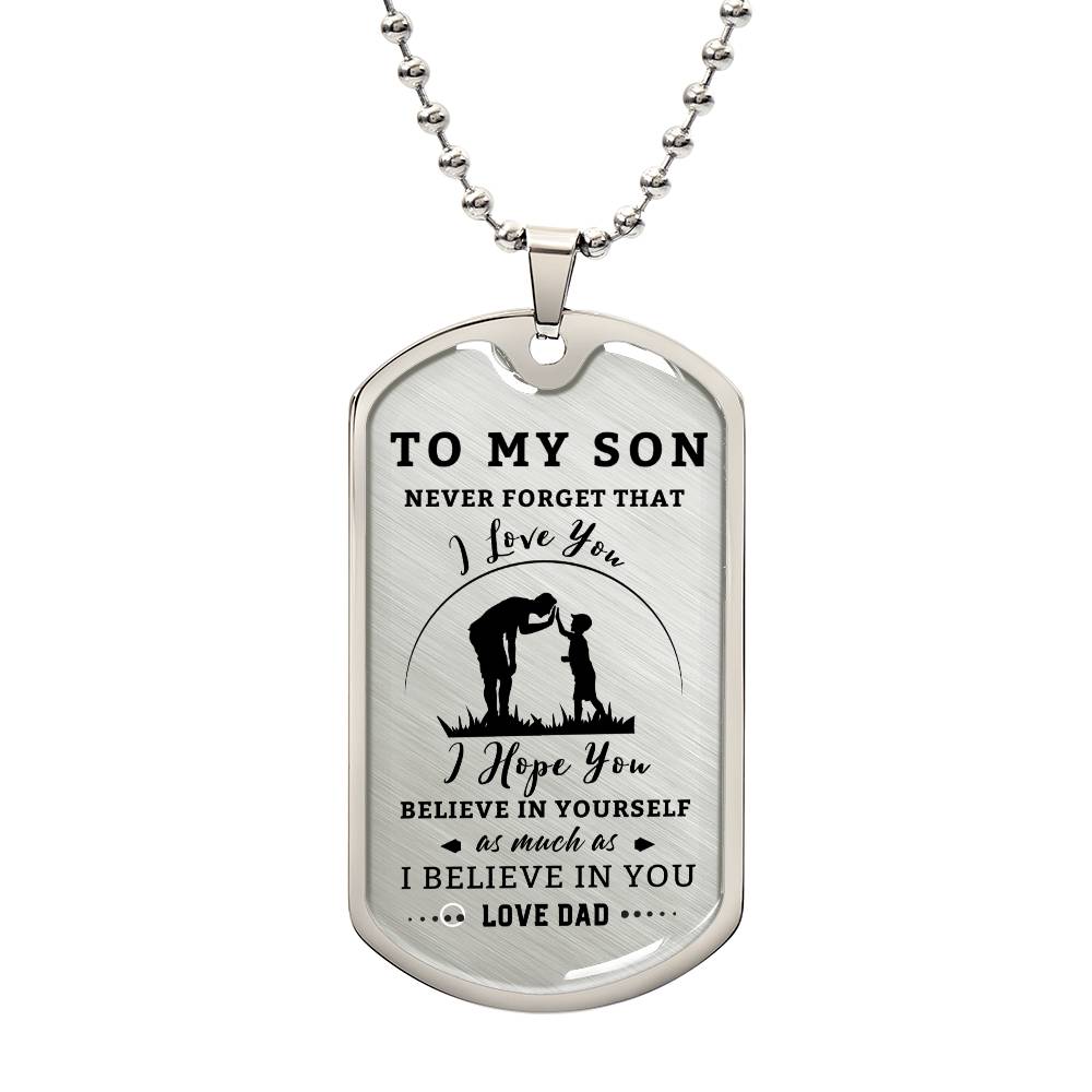 Dogtag Necklace for Son | HIgh Five | Personalize the back