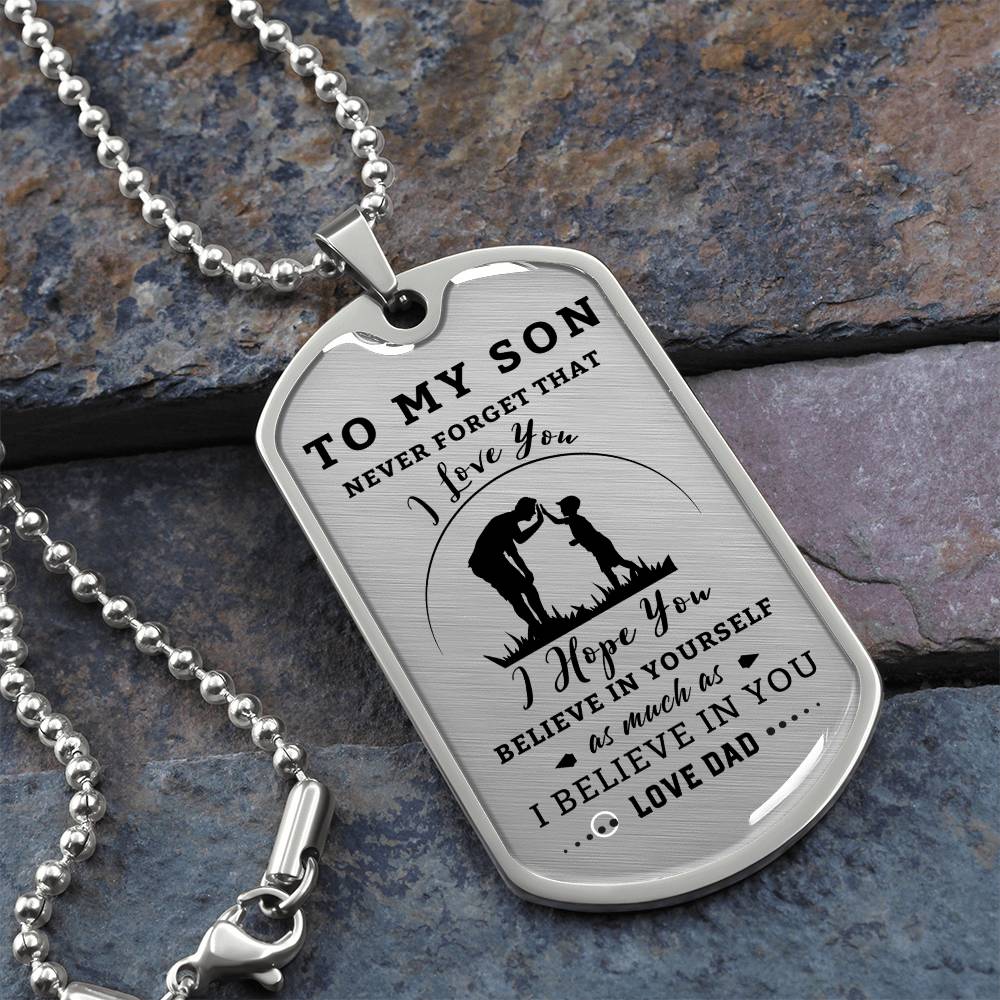 Dogtag Necklace for Son | HIgh Five | Personalize the back