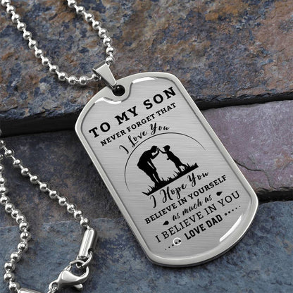 Dogtag Necklace for Son | HIgh Five | Personalize the back