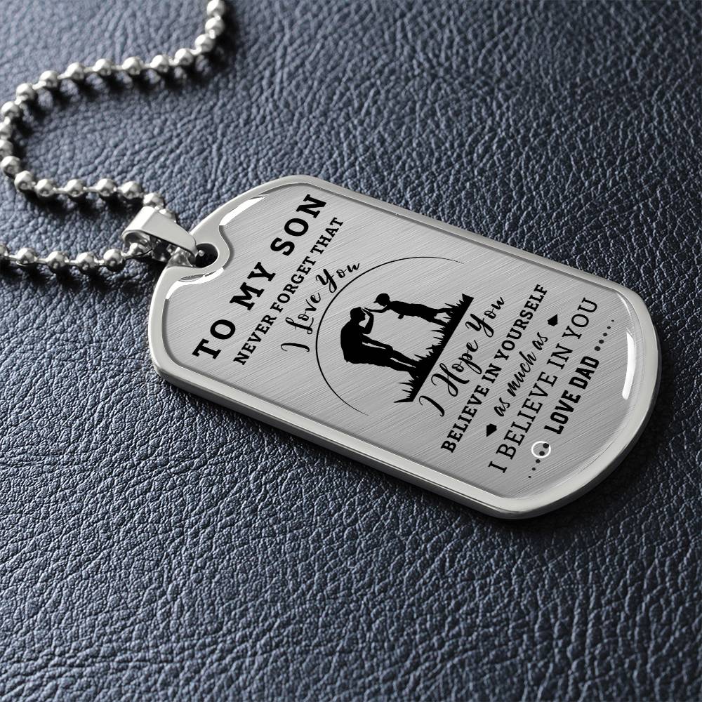 Dogtag Necklace for Son | HIgh Five | Personalize the back