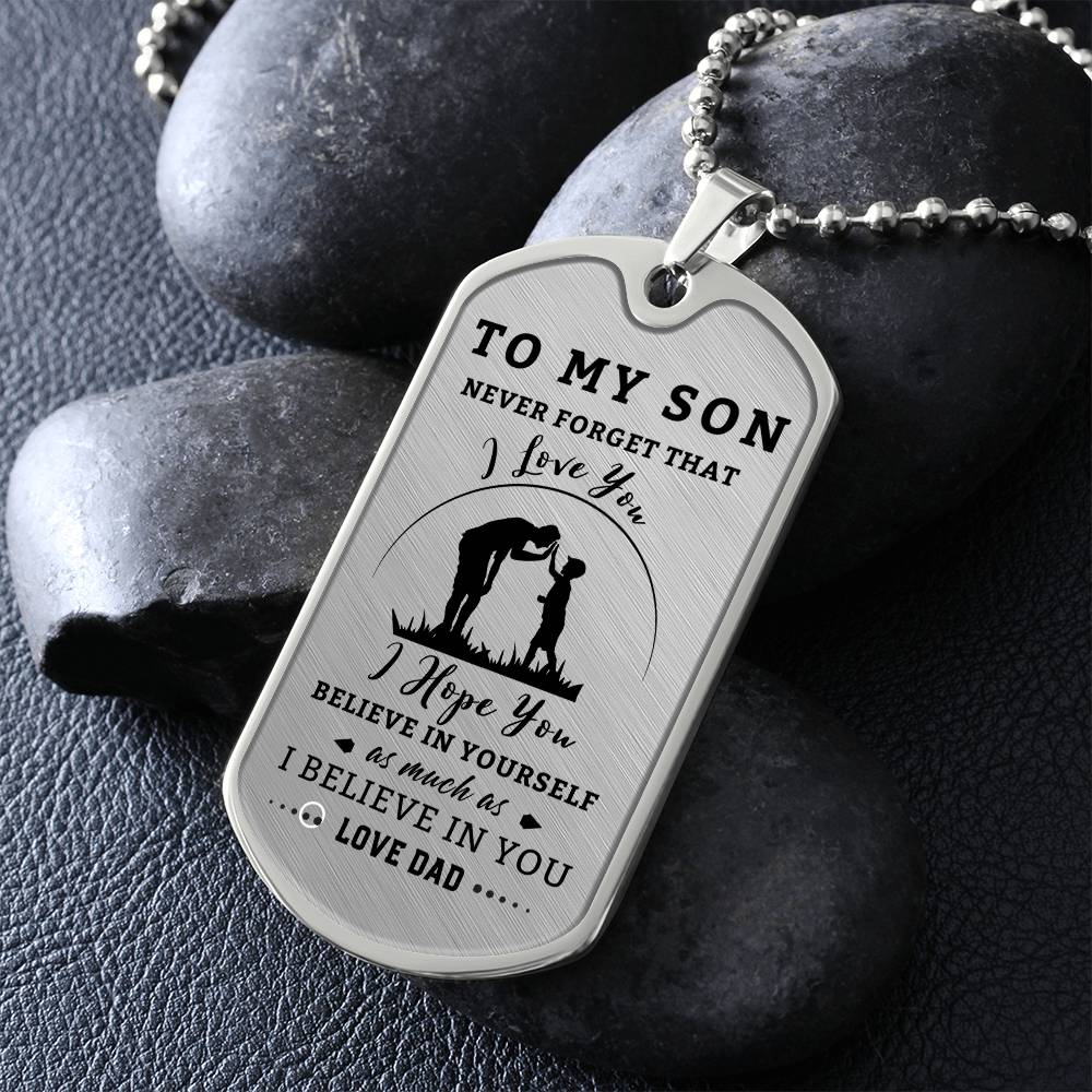 Dogtag Necklace for Son | HIgh Five | Personalize the back