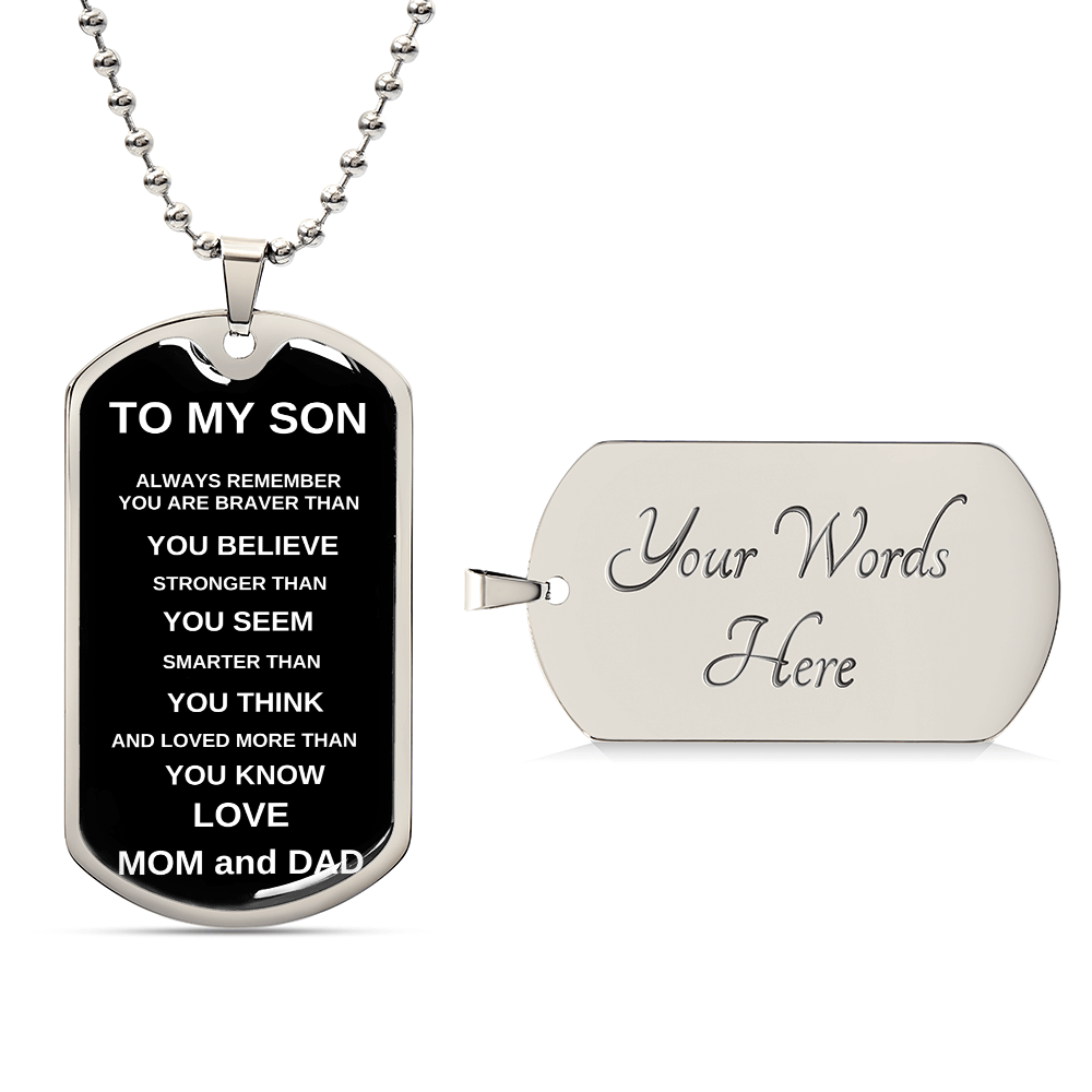 To My Son From Mom and Dad | Dogtag Necklace