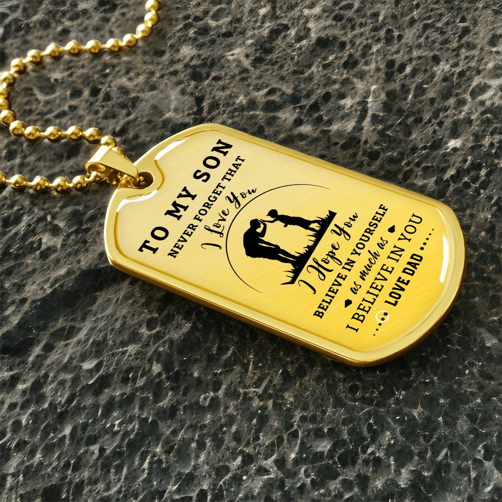 Dogtag Necklace for Son | HIgh Five | Personalize the back