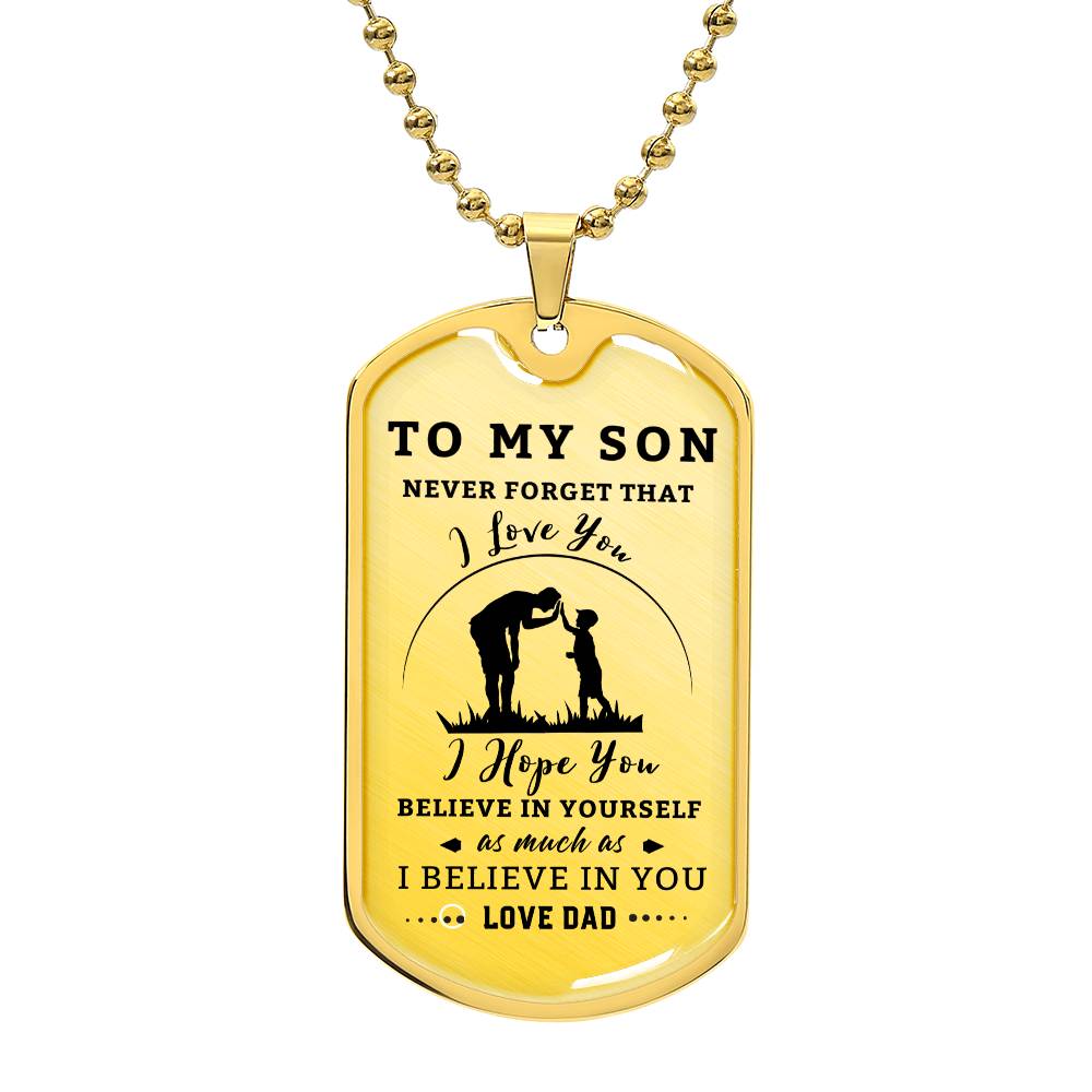 Dogtag Necklace for Son | HIgh Five | Personalize the back