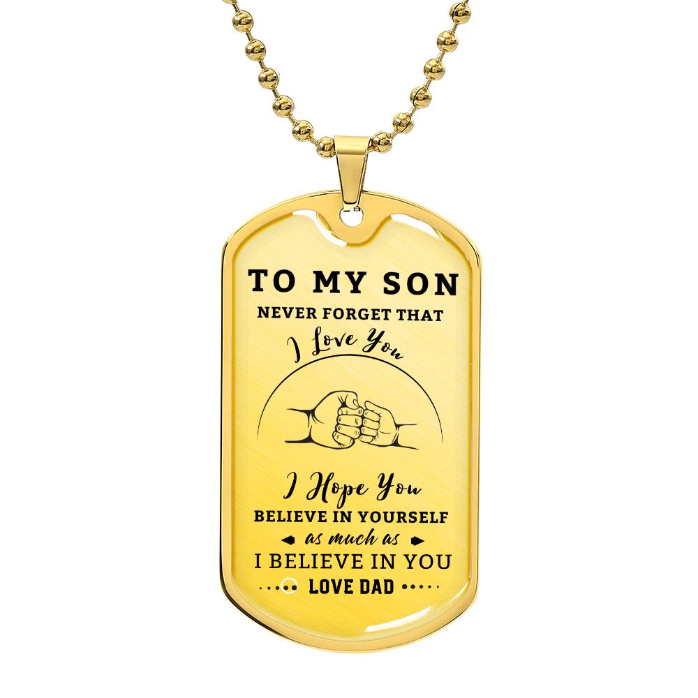 Dogtag Necklace for Son | Fist Bump |Personalize the back