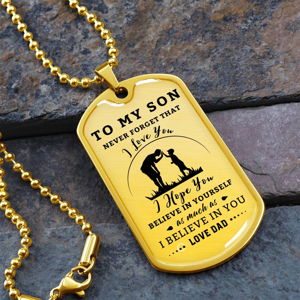 Dogtag Necklace for Son | HIgh Five | Personalize the back