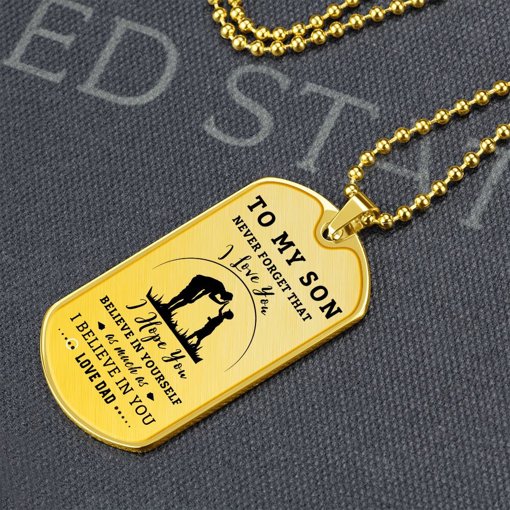 Dogtag Necklace for Son | HIgh Five | Personalize the back