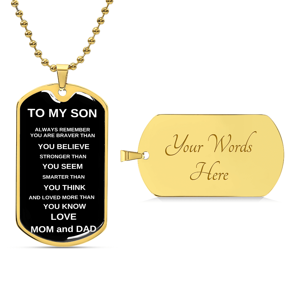 To My Son From Mom and Dad | Dogtag Necklace