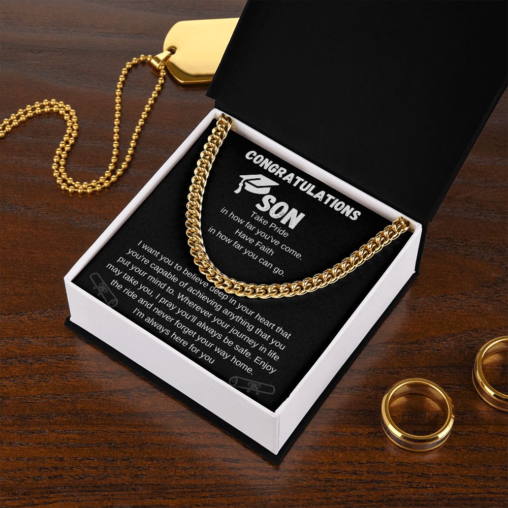 To My Son for Graduation | Cuban Link Chain Necklace