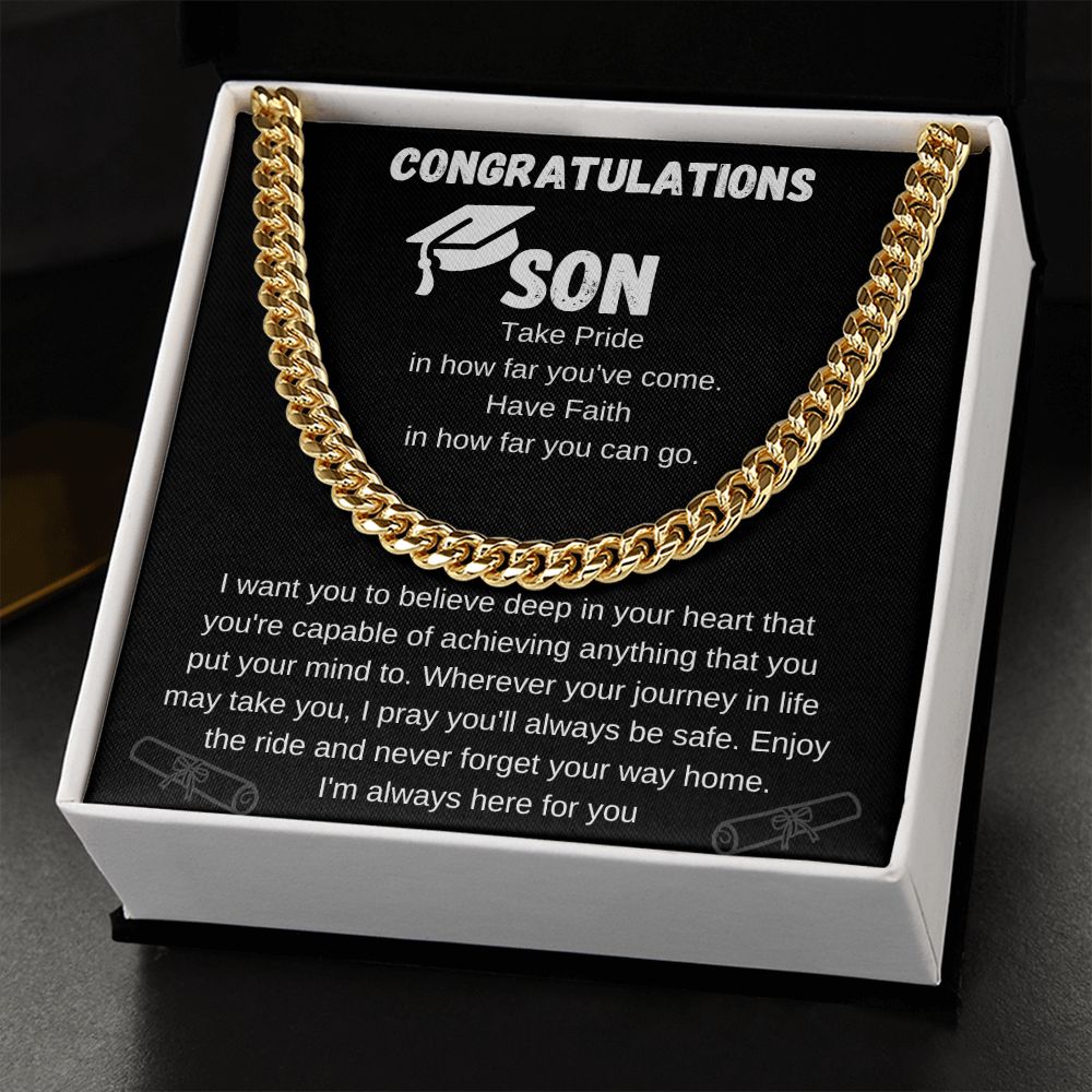 To My Son for Graduation | Cuban Link Chain Necklace