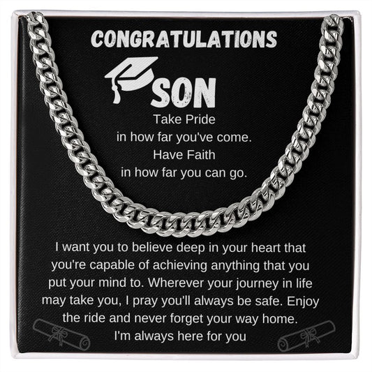 To My Son for Graduation | Cuban Link Chain Necklace