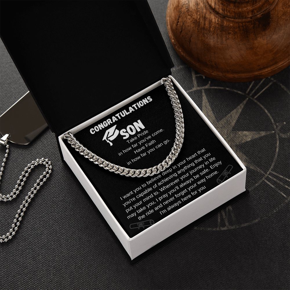 To My Son for Graduation | Cuban Link Chain Necklace