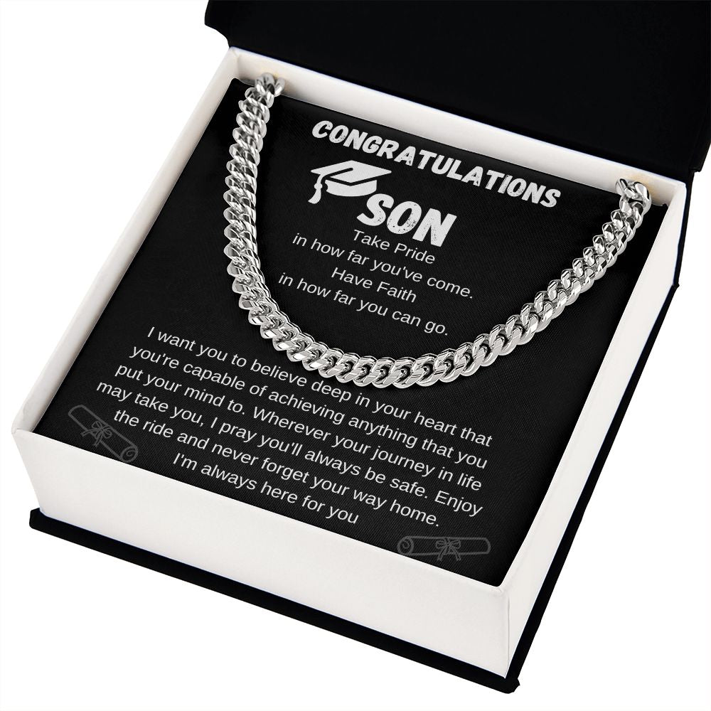 To My Son for Graduation | Cuban Link Chain Necklace