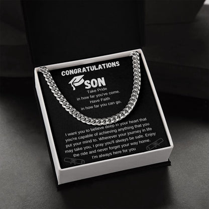 To My Son for Graduation | Cuban Link Chain Necklace