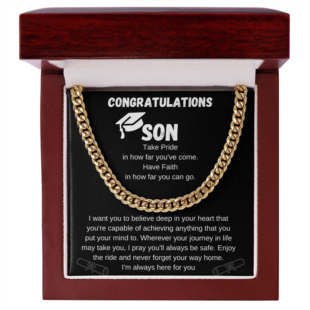 To My Son for Graduation | Cuban Link Chain Necklace