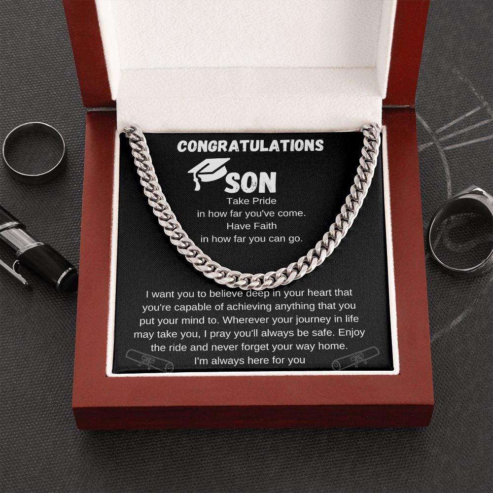 To My Son for Graduation | Cuban Link Chain Necklace